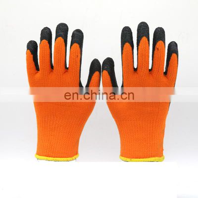 Wholesale wholesale 10g knitted cotton winter acrylic warm useful knit work with latex foam palm gloves with latex coating
