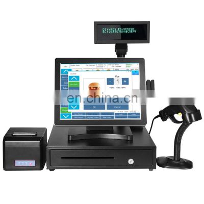 All in one POS System with True Flat Touch screen J1900 fanless cpu