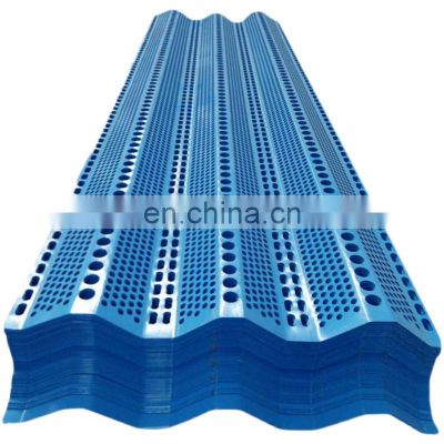 Windproof and dust screen  Aluminum Anti Wind Perforated Mesh wind dust controlling wall