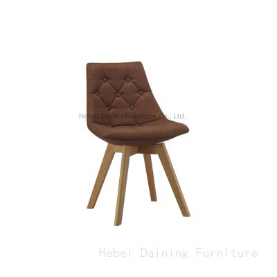 Fabrics Upholstered Wood Leg Dining Chair DC-F04