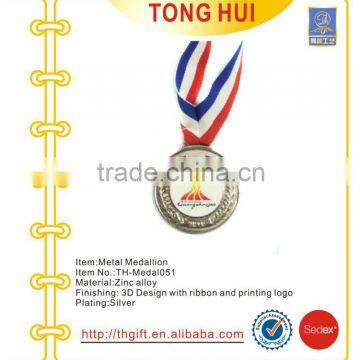 The sport meeting metal souvenir medal with printing stickers