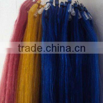 hot sale remy micro bead hair extensions blue pink yellow color