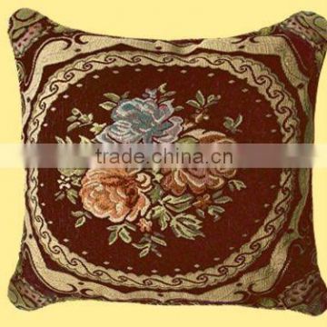 Pakistan Fancy Colorful Knitted Rose Chenille Dark Coffee Square Cushion Cover XH-012