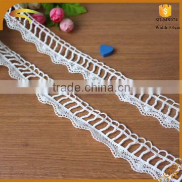 custom hot selling cheap embroidered white cotton lace trim in dubai wholesale