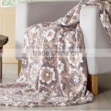 100% polyester flower printing soft coral fleece blanket