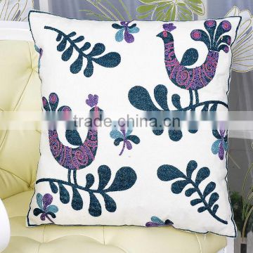 Wholesale 100%cotton canvas towel embroidered decorative cushion covers, sofa covers