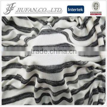 Jiufan Textile Polyester Rayon Spandex Cut & Sew Yarn Dyed Fabric For Lady's Sweater Garment