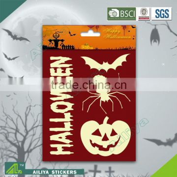 BSCI factory audit Halloween 3D non toxic decorative removable fluorescent stickers