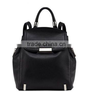 BK4048 Hot sale trendy fashion black lady drawstring leather custom backpack