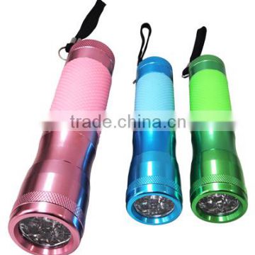 TE080 2015 Promotion Aluminum zoom in and out 9led Flashlight With Lanyard