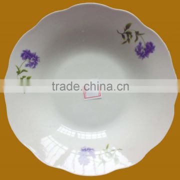 Stock ceramic soup plate cut edge with cheap price