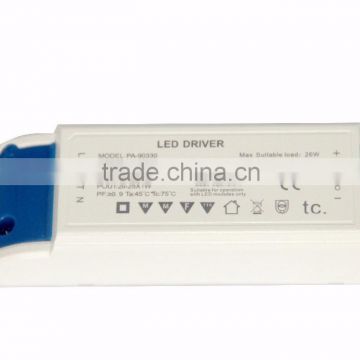 25W DC65-85V 300mA constant current led driver IP20 with plastic shell