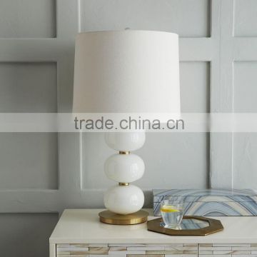 0627-10 glamorous statement piece on desks or consoles Glass act Milk White Strung together like beads on a necklace Table Lamp