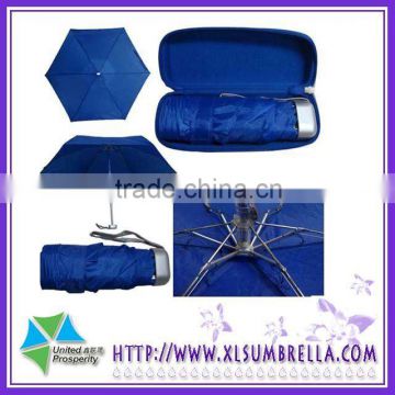19.5 " blue fiber glass ribs hand open mini pocket umbrella
