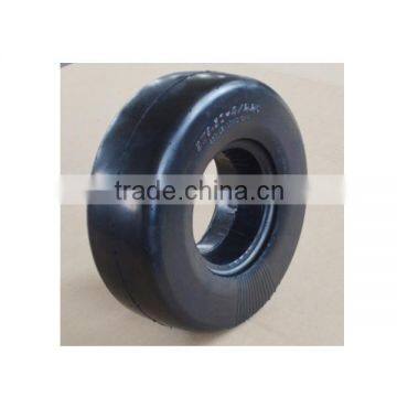 9 x3.50-4 flat free caster rubber tire with smooth tread for residential and commercial mowers