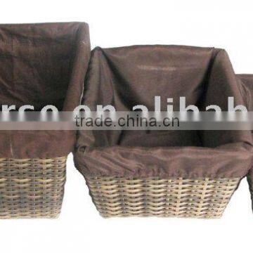 Rectangle PP Rattan Storage Basket Set of Three