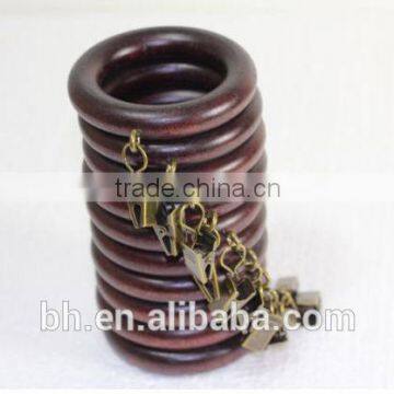 On Sale Living Room Walnut Wooden Curtain Pole Rings