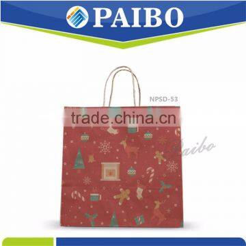 NPSD-53 Merry Xmas 2017 Paper Handbag with handle Professional factory for xmas Free design