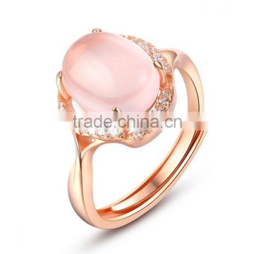HDS06 ross quartz Beautiful lucky stone finger ring