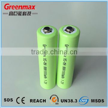 Hot sale 1.2v 1000mah ni-mh rechargeable battery