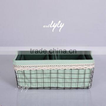 cheap metal wire decorative fruit basket with fabric liner alibaba