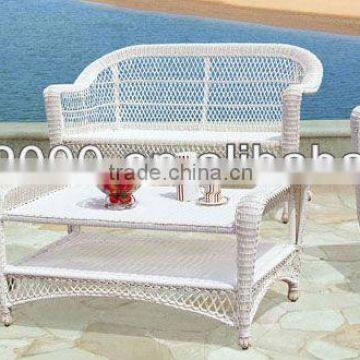 Steel PE round wicker lounge set for outdoor