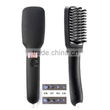 New design electric hair straightening brush with 2 in 1 packaging