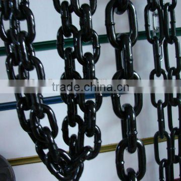 black painted link chain in the field of marine