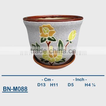 Vietnamese Ceramic Sandblasting Mini Flower Pot BN-M088