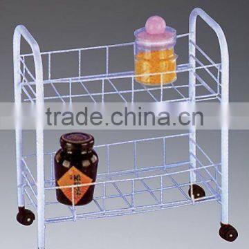 127-50A 2-tier storage shelf with 4 wheels