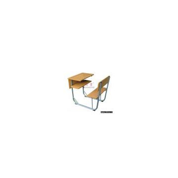 Double Student Desk & Chair,School Furniture