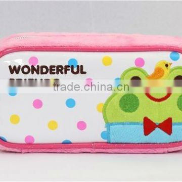 frog picture plush pencil case for your kids
