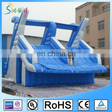 6x8x6m PVC Bule and White Double Inflatable Water Slide For Pool