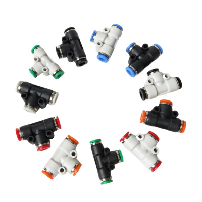 3 Way PUT Series Union Tee Type, Plastic  Air/Water Connection Tube Fittings, Pneumatic Air/Water Quick Connect Pipe Fittings