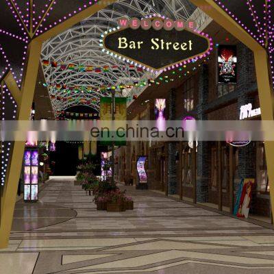 3Dmax Architecture rendering for Bar Street Landscape rendering Drawing and Exterior Decoration Drawing