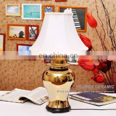 Jingdezhen gold ceramic hand painted vase table lamps for bedroom