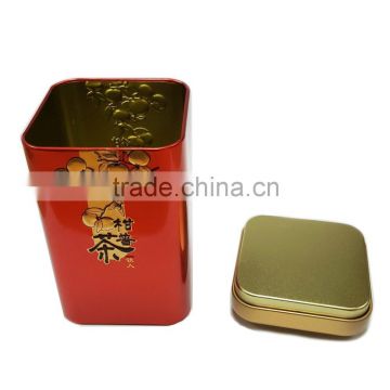 Square Metal China tea tin