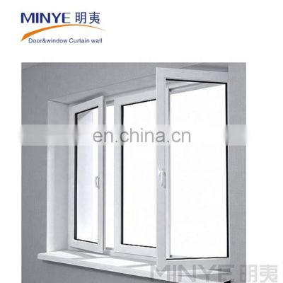 iron grid security PVC windows/plastic casement window