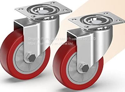 Swivel Caster Wheels for Furniture 4 Inch Heavy Duty Castor Wheels Crystal Clear Polyurethane Rolling Castors with 360 Degree