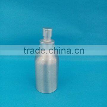 Empty 50ml aluminum bottle with aluminum sprayer /20/24closure aluminum silver bottle with screw cap