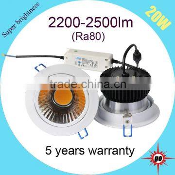 5 years warranty ultra bright 20w led downlight