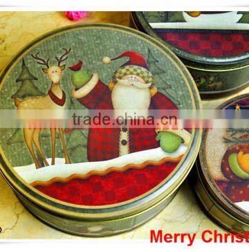 china supplier silver/metal tin box/christmas round tin box/packaging box