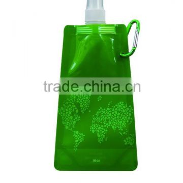 Reusable plastic beverage bags with spout and hook