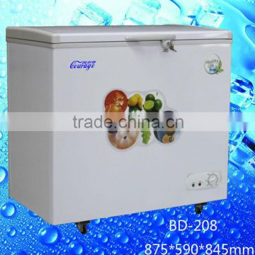 208L electric home appliance glass door chest freezer refrigerator