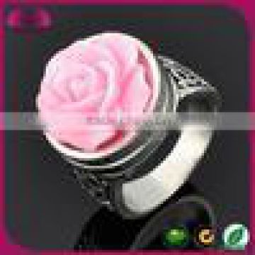 2015 hot sale fashion adjustable ring,rose flower alloy snap rings