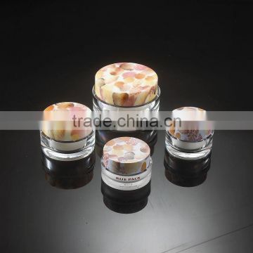 Brown Pattern Cosmetic Round Straight Acrylic Cream Jars