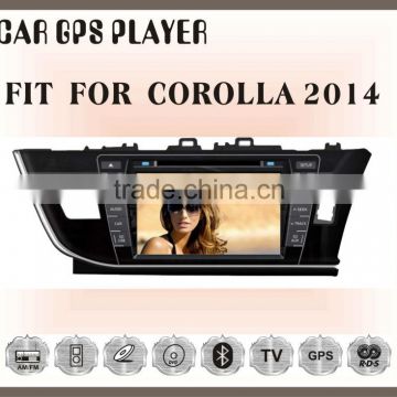 Fit for TOYOTA corolla 2014 8inch right drive car dvd player with gps bluetooth tv
