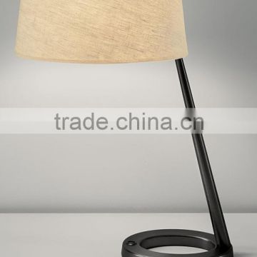 round farbic shade bronze metal base portable study lamp