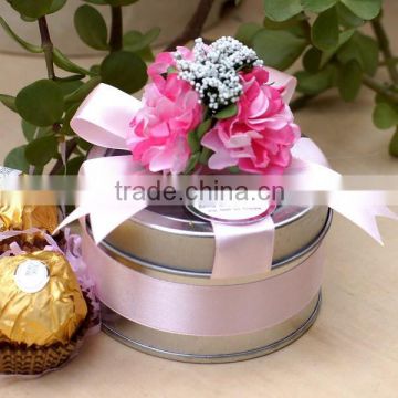 More Colors Personalized Round Tin Candy Box Favors