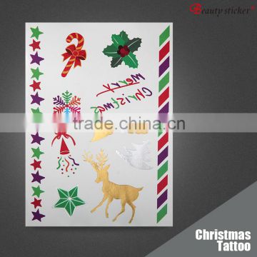 Christmas Metallic Gold and Silver Tattoo Sticker